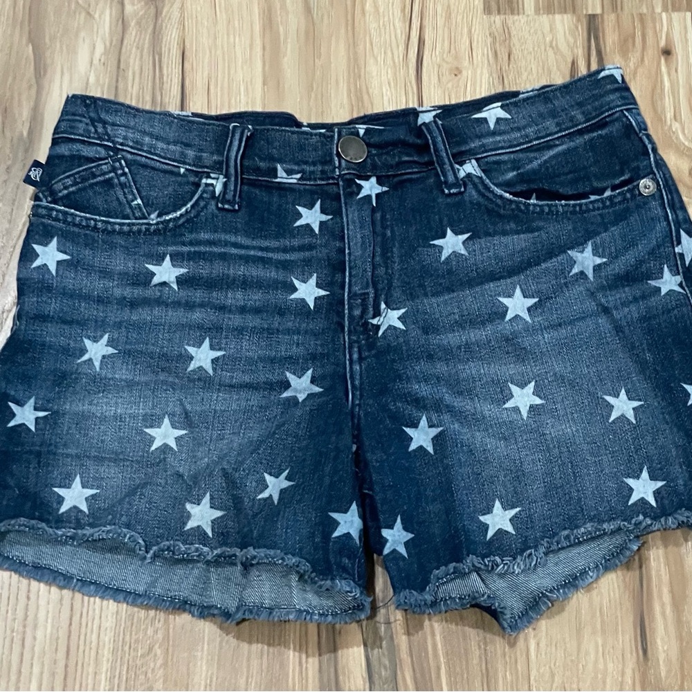 Rock & Republic Star Print Jean Shorts - Dark Blue